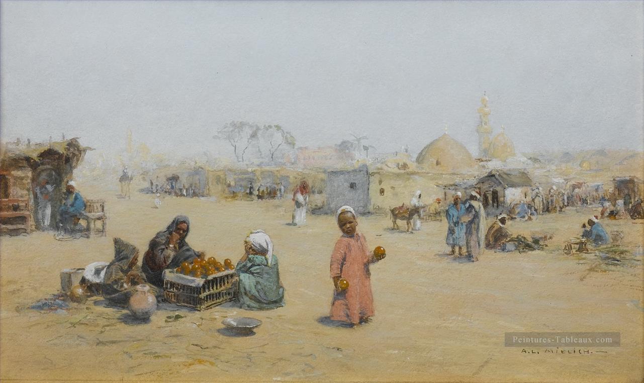 Les vendeurs oranges Alphons Leopold Mielich Orientalist scenes Peintures à l'huile